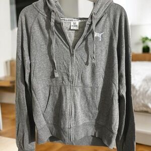Victoria’s Secret PINK Bling Gray Zip-Up Hoodie